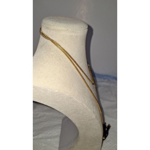 A Double Tassel Gold Tone Chain Women's Necklace Elegant Classy Roaring 20's - Picture 7 of 9